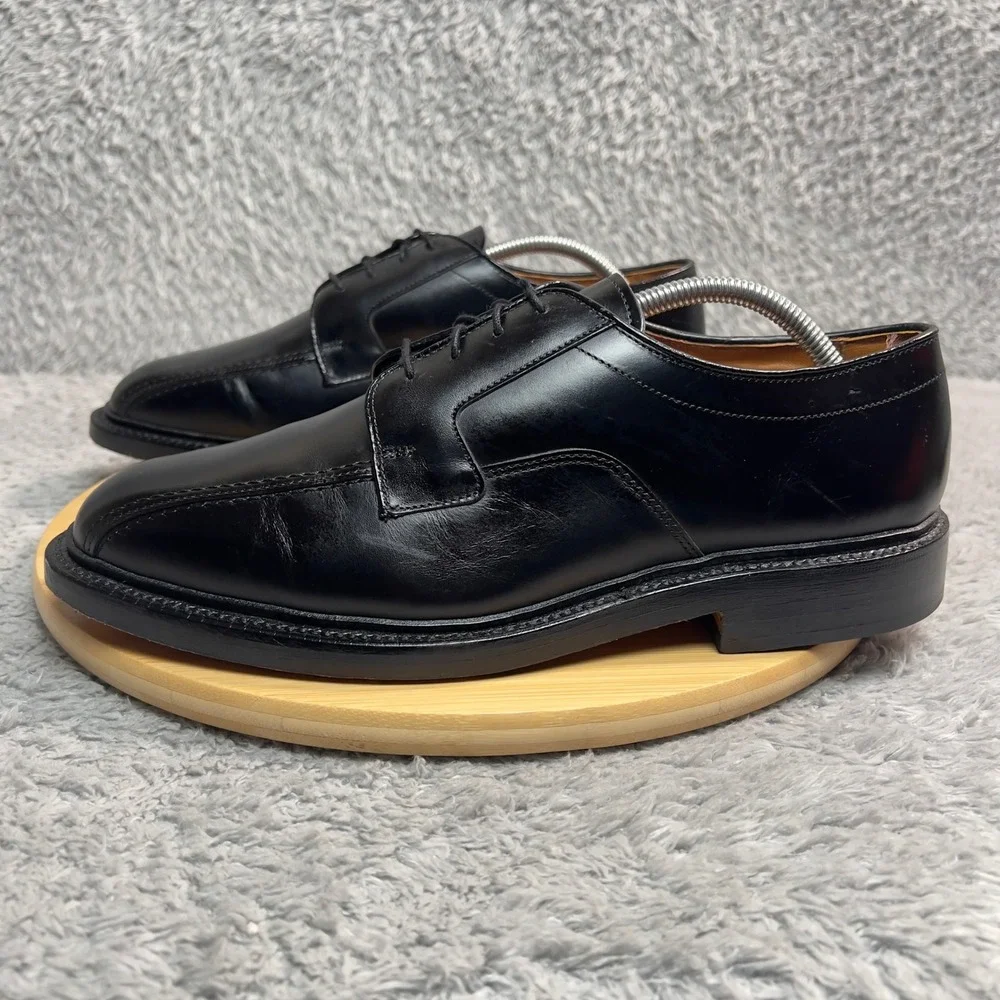 Allen‎ Edmonds Hillcrest Black Leather Bicycle Toe Derby Dress Shoes Mens 8.5